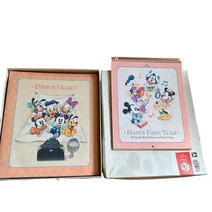 NOS VINTAGE Hallmark Disney Baby's Here Photo Album & Calendar USA Mickey Mouse